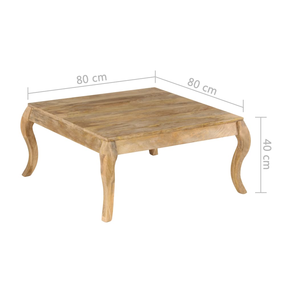 Salontafel 80x80x40 cm massief mangohout
