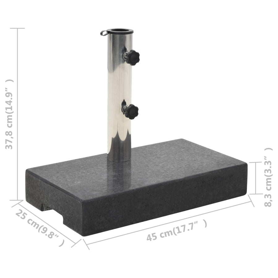 Parasolvoet rechthoekig 25 kg graniet zwart