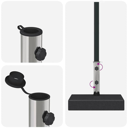 Parasolvoet rechthoekig 25 kg graniet zwart