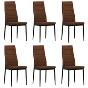 Eetkamerstoelen 6 stuks stof bruin 43x44x96 cm