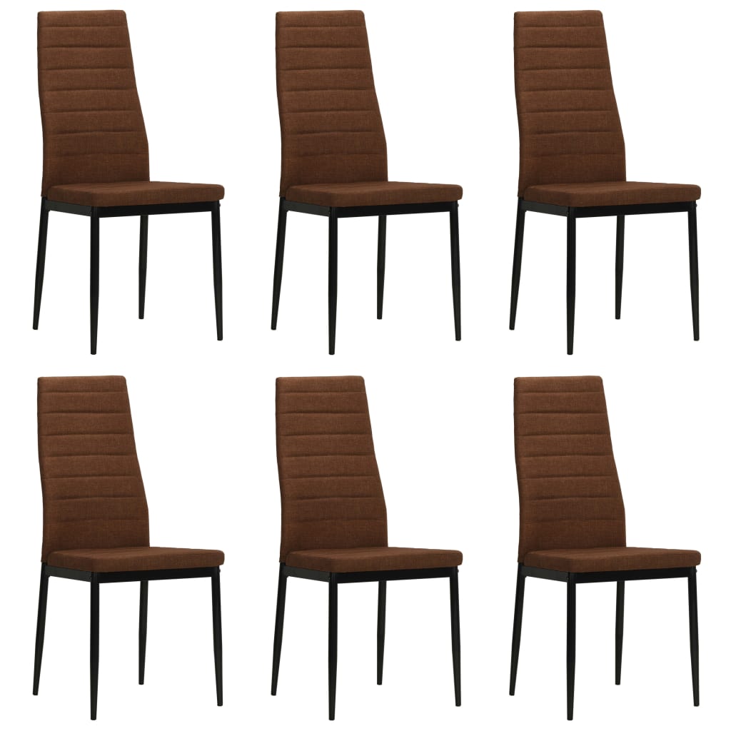 Eetkamerstoelen Stof 6 Bruin