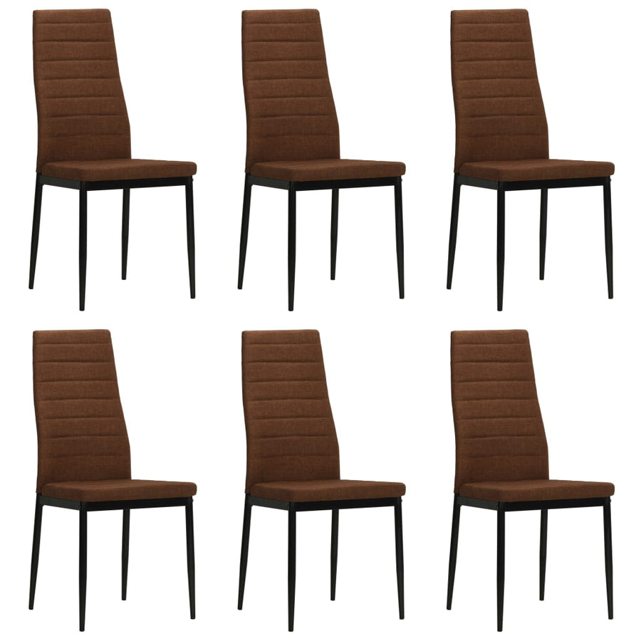 Eetkamerstoelen Stof 6 Bruin