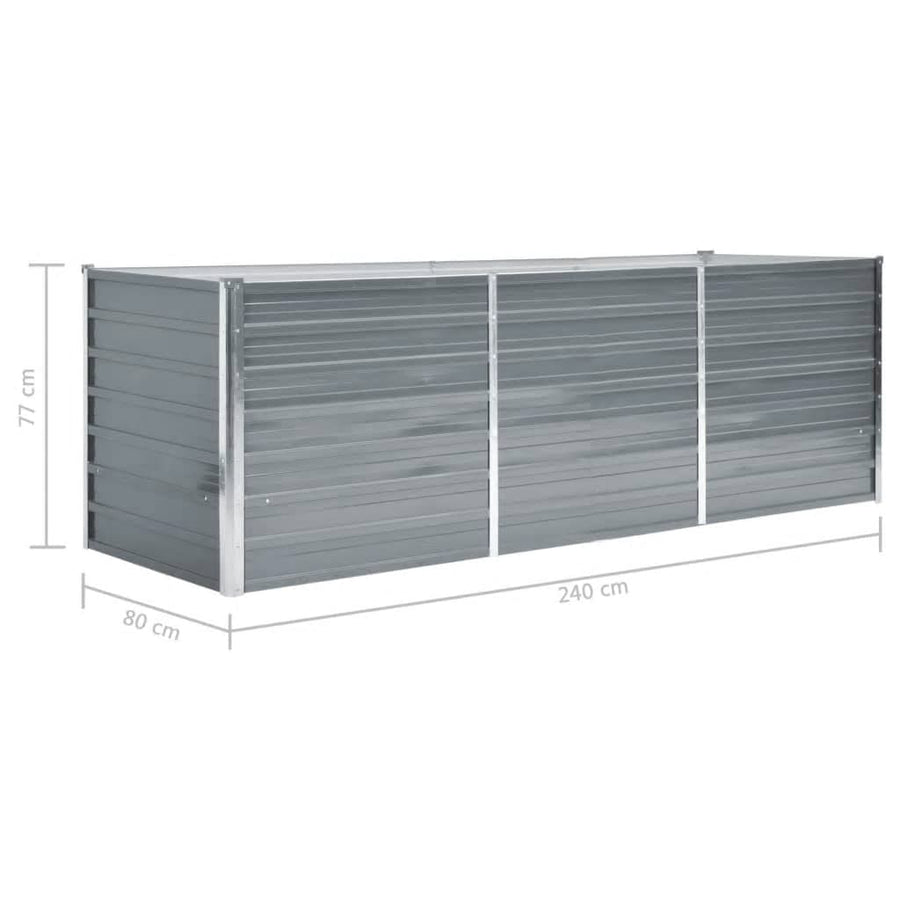 Plantenbak Verhoogd Gegalvaniseerd Staal 240 x 80 x 77 cm