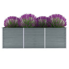 Raised planter 240x80x77 cm galvanized steel grey