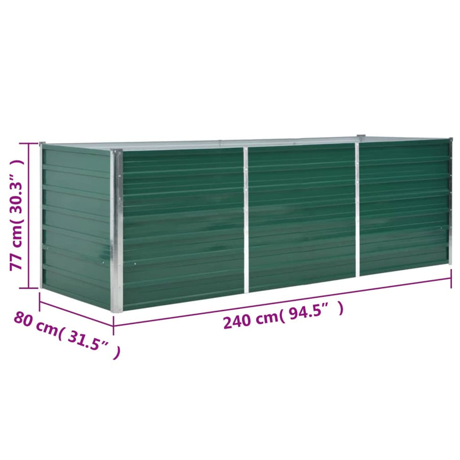 Plantenbak Verhoogd Gegalvaniseerd Staal 240 x 80 x 77 cm