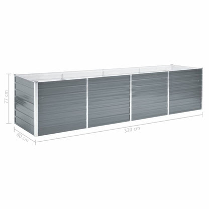 Plantenbak Verhoogd Gegalvaniseerd Staal 320 x 80 x 77 cm