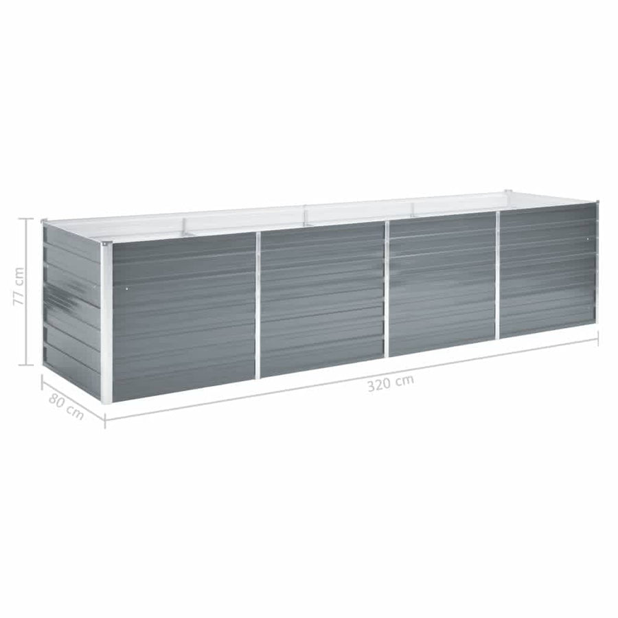 Plantenbak Verhoogd Gegalvaniseerd Staal 320 x 80 x 77 cm