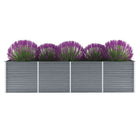Raised planter 320x80x77 cm galvanized steel grey
