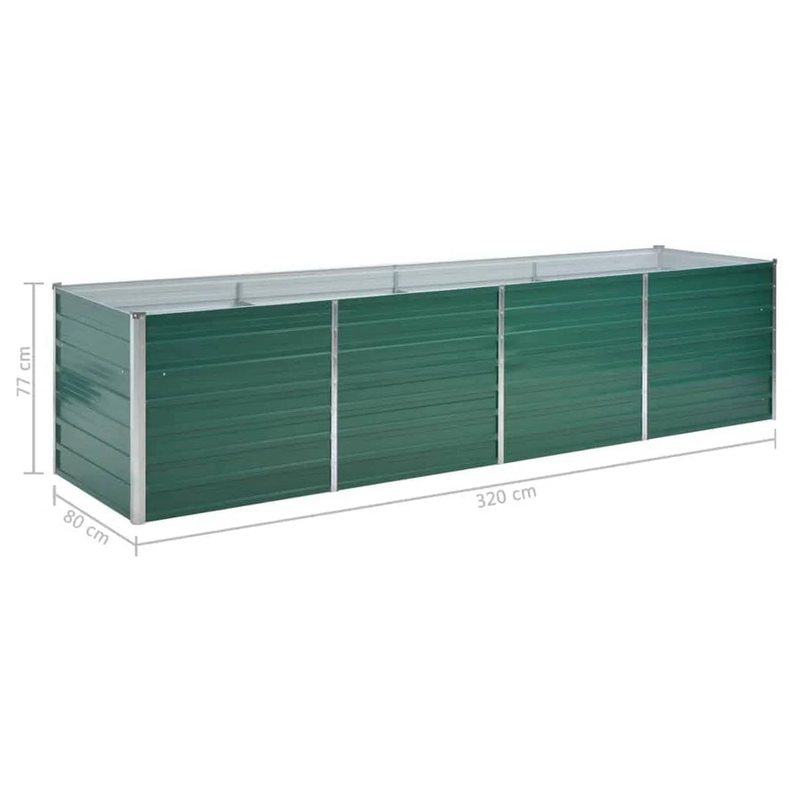 Plantenbak Verhoogd Gegalvaniseerd Staal 320 x 80 x 77 cm