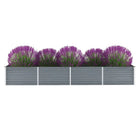 Raised planter 320x80x45 cm galvanized steel grey