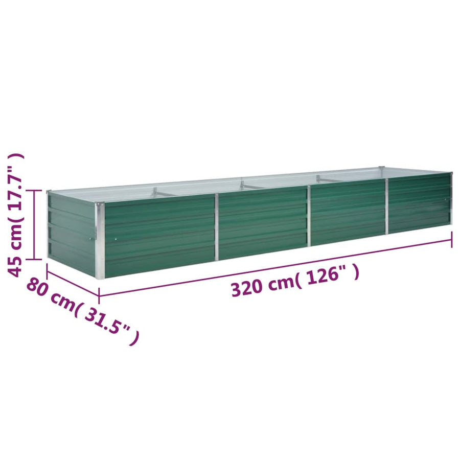 Plantenbak Verhoogd Gegalvaniseerd Staal 320 x 80 x 45 cm