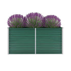 Raised planter 160x40x77 cm galvanized steel green