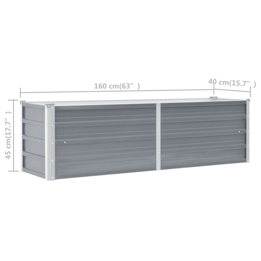 Plantenbak Verhoogd Gegalvaniseerd Staal 160 x 40 x 45 cm