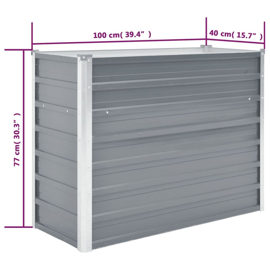 Plantenbak Verhoogd Gegalvaniseerd Staal 100 x 40 x 77 cm