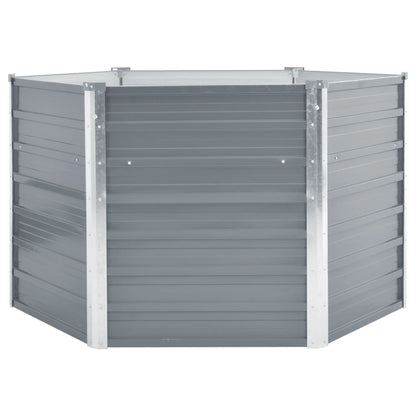 Plantenbak Verhoogd Gegalvaniseerd Staal 129 x 129 x 77 cm Grijs