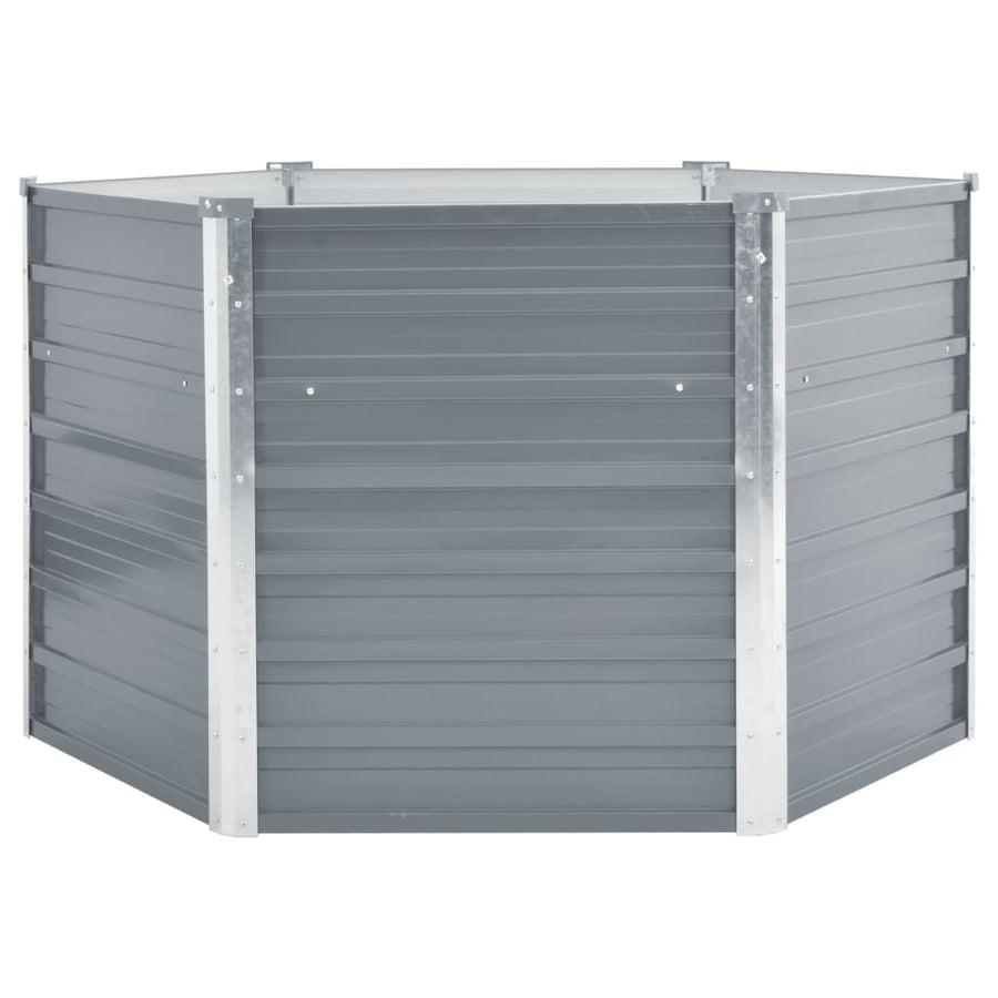 Plantenbak Verhoogd Gegalvaniseerd Staal 129 x 129 x 77 cm Grijs