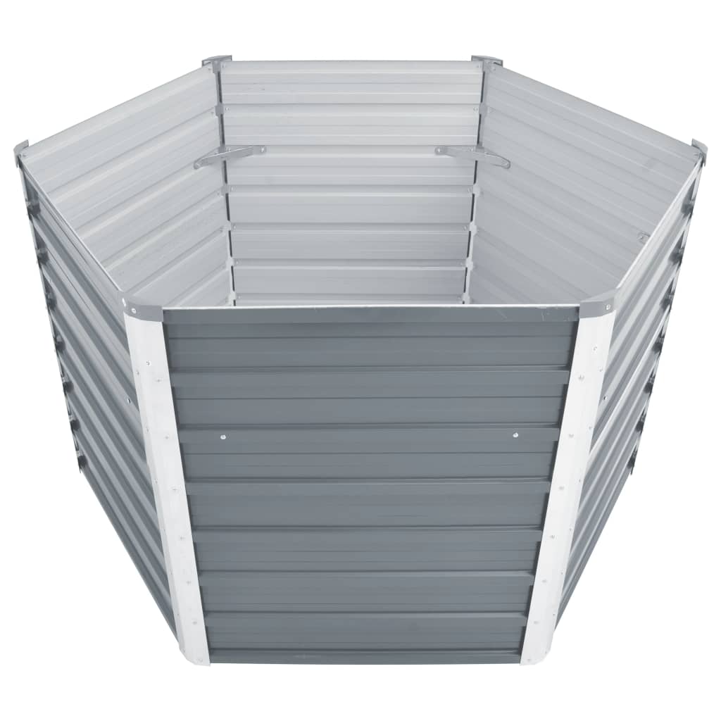 Plantenbak Verhoogd Gegalvaniseerd Staal 129 x 129 x 77 cm Grijs