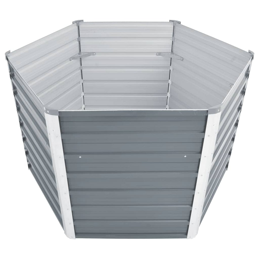 Plantenbak Verhoogd Gegalvaniseerd Staal 129 x 129 x 77 cm Grijs