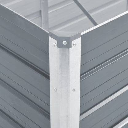 Plantenbak Verhoogd Gegalvaniseerd Staal 129 x 129 x 77 cm Grijs
