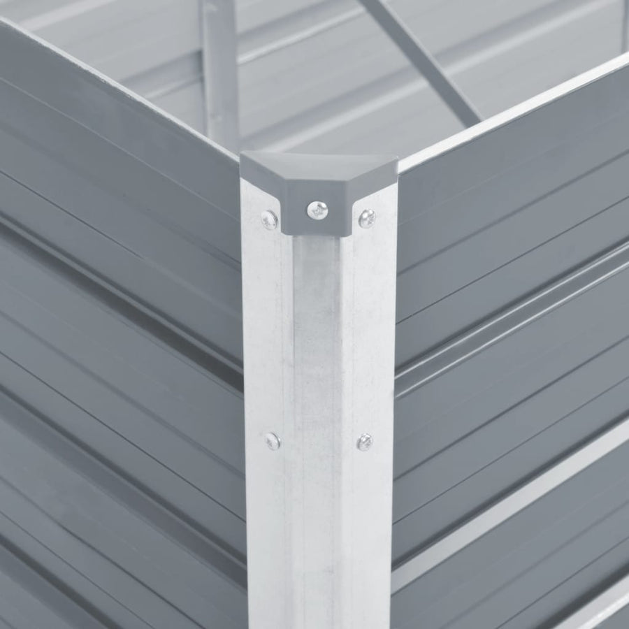 Plantenbak Verhoogd Gegalvaniseerd Staal 129 x 129 x 77 cm Grijs