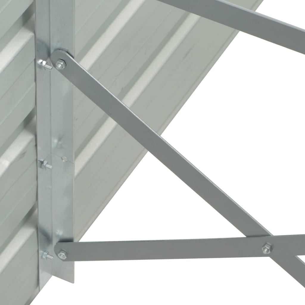 Plantenbak Verhoogd Gegalvaniseerd Staal 129 x 129 x 77 cm Grijs