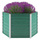 Plantenbak zeshoekig 129x129x77 cm gegalvaniseerd staal groen