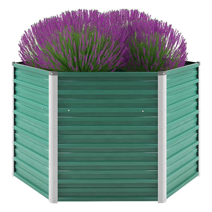 Plantenbak Verhoogd Gegalvaniseerd Staal 129 x 129 x 77 cm Groen