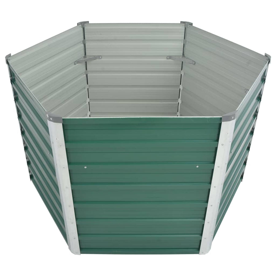 Plantenbak Verhoogd Gegalvaniseerd Staal 129 x 129 x 77 cm Groen