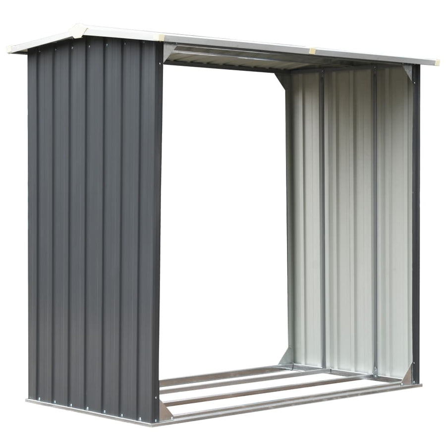 Haardhoutschuur 172X91X154 Cm Gegalvaniseerd Staal Grijs