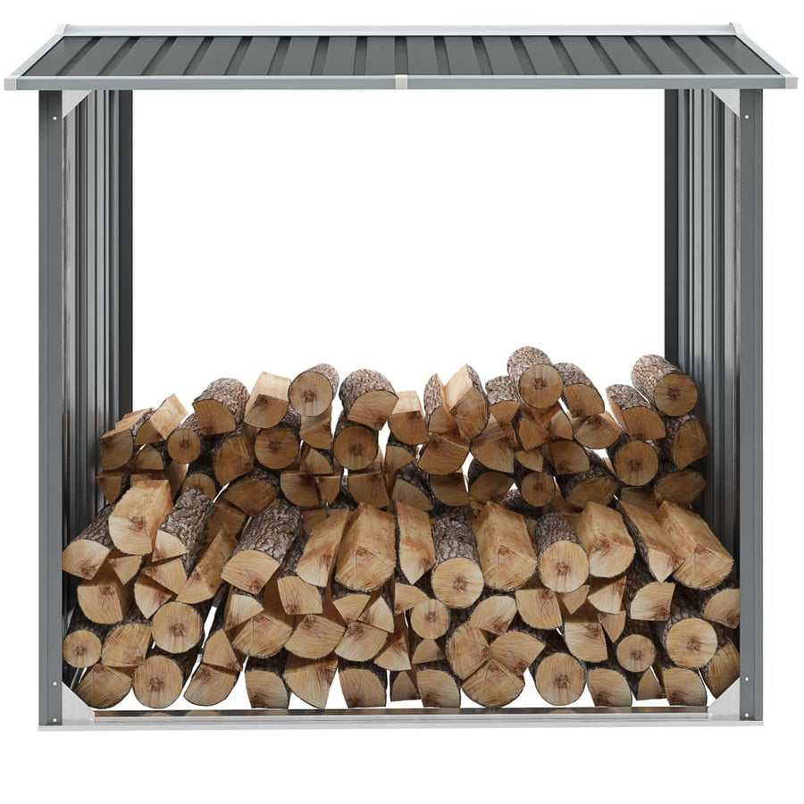 Haardhoutschuur 172X91X154 Cm Gegalvaniseerd Staal Grijs