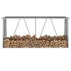 Firewood shed 330x84x152 cm galvanized steel grey