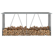 Haardhoutschuur 330x84x152 cm staal grijs