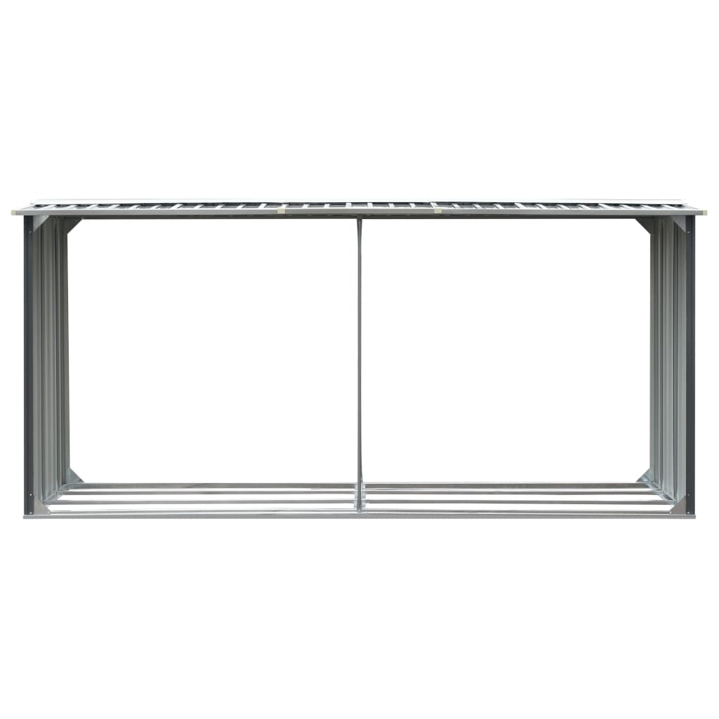 Haardhoutschuur 330X92X153 Cm Gegalvaniseerd Staal Grijs