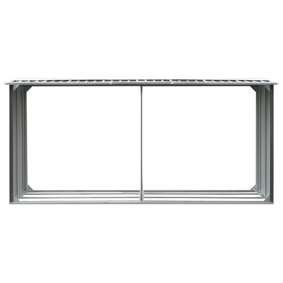 Haardhoutschuur 330X92X153 Cm Gegalvaniseerd Staal Grijs