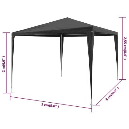 Partytent Pe 3 x 3 m Antraciet