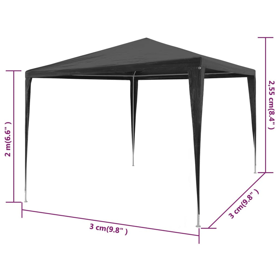 Partytent Pe 3 x 3 m Antraciet