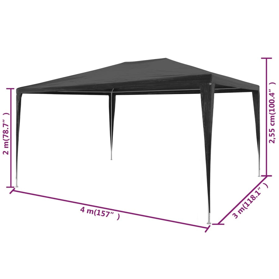 Partytent Pe 3 x 4 m Antraciet
