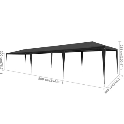 Partytent Pe 3 x 9 m Antraciet