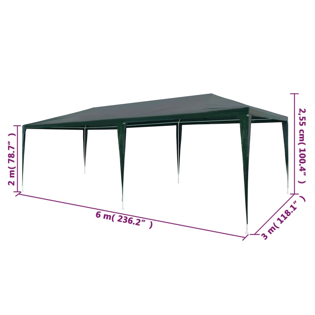 Partytent Pe 3 x 6 m Groen