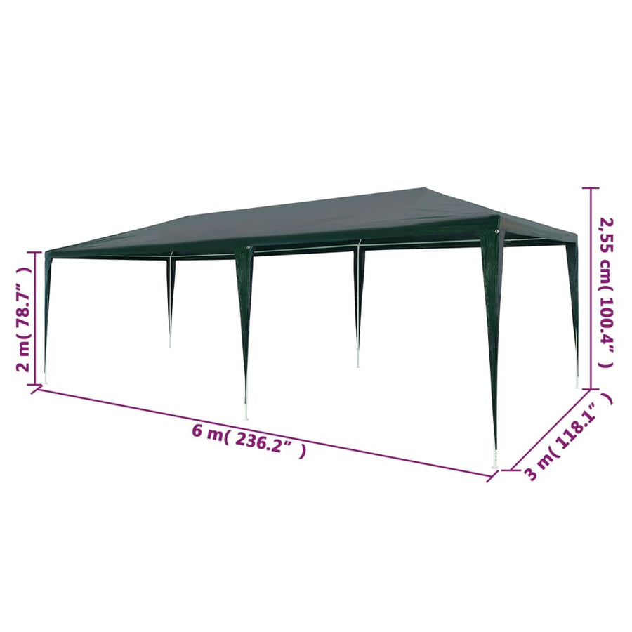 Partytent Pe 3 x 6 m Groen
