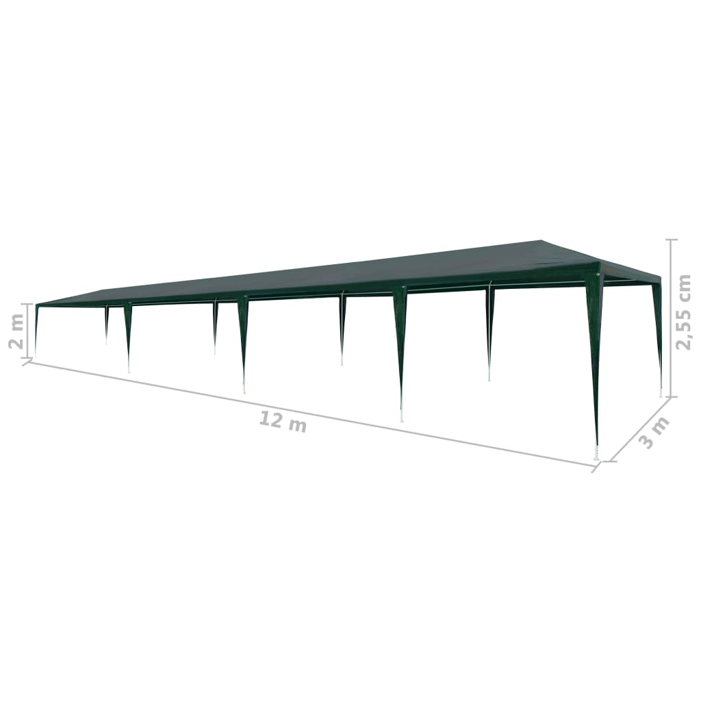 Partytent Pe 3 x 12 m Groen
