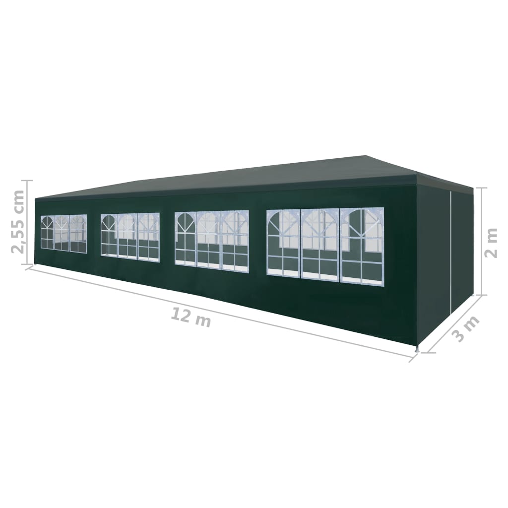 Partytent 3 x 12 m Groen