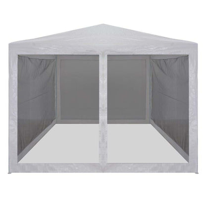 Partytent Met 4 Mesh Zijwanden 3 x 3 m Wit
