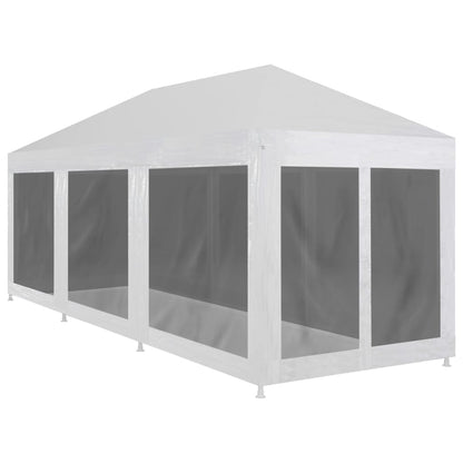 Partytent Met 8 Mesh Zijwanden 9 x 3 m Wit
