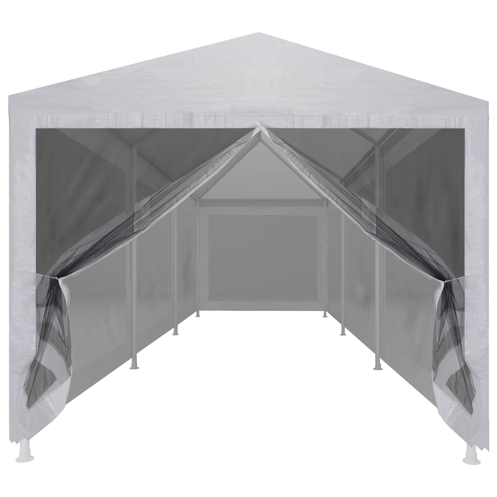 Partytent Met 8 Mesh Zijwanden 9 x 3 m Wit