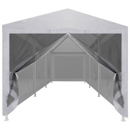 Partytent Met 8 Mesh Zijwanden 9 x 3 m Wit