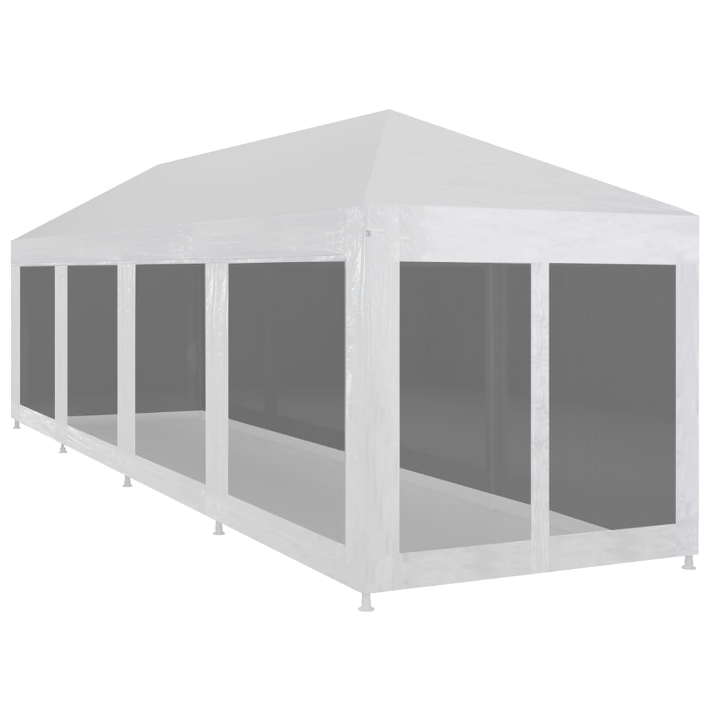 Partytent Met 10 Mesh Zijwanden 12 x 3 m Wit