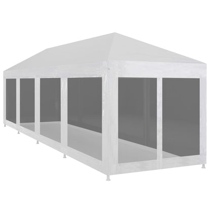 Partytent Met 10 Mesh Zijwanden 12 x 3 m Wit
