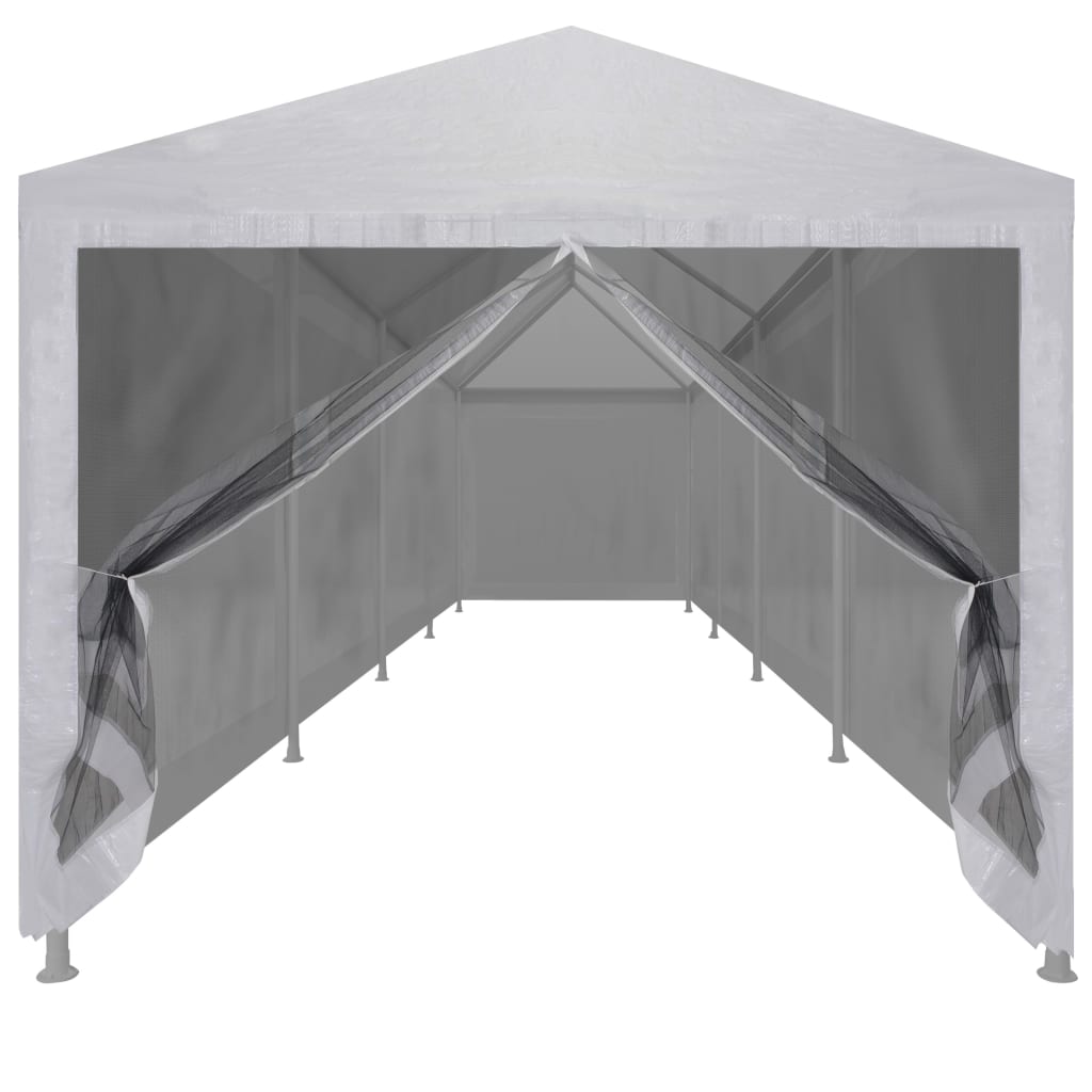 Partytent Met 10 Mesh Zijwanden 12 x 3 m Wit