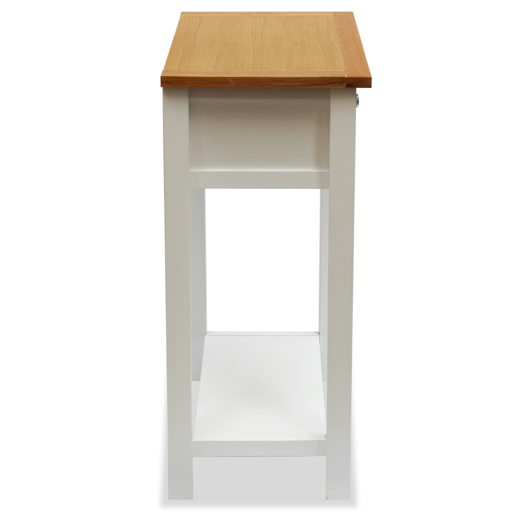 Bijzettafel 50x32x75 cm massief eikenhout